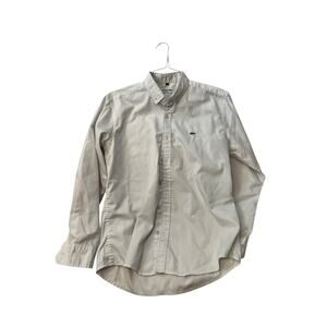 Lacoste Slim Fit White Button Down Dress Shirt Mens XL